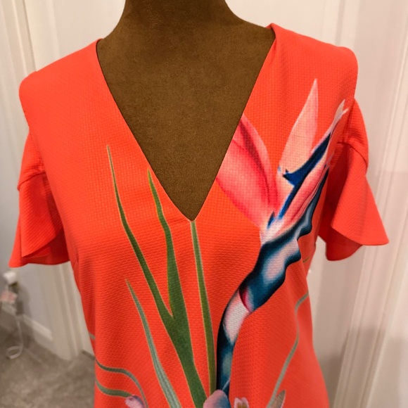 Ted Baker Orange dress - Sz 3 - Picture 3 of 7
